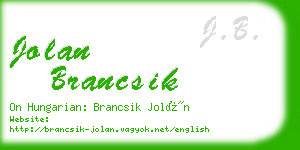 jolan brancsik business card